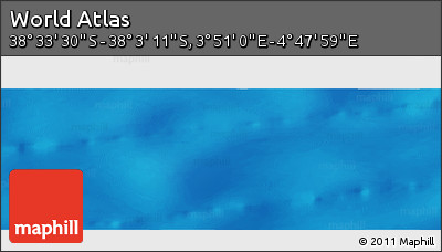 Physical Panoramic Map of the Area around 38° 18' 21" S, 4° 19' 30" E