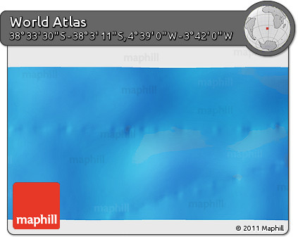Shaded Relief 3D Map of the Area around 38° 18' 21" S, 4° 10' 30" W