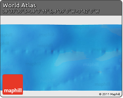 Shaded Relief 3D Map of the Area around 38° 18' 21" S, 4° 10' 30" W