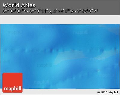Shaded Relief 3D Map of the Area around 38° 18' 21" S, 4° 10' 30" W