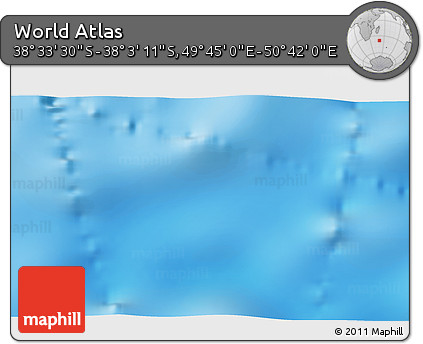 Physical 3D Map of the Area around 38° 18' 21" S, 50° 13' 30" E