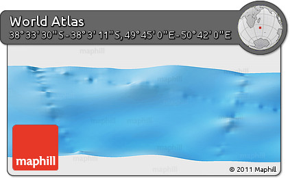 Physical Panoramic Map of the Area around 38° 18' 21" S, 50° 13' 30" E
