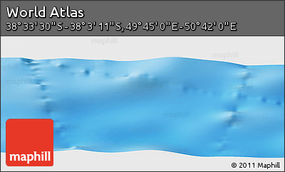 Physical Panoramic Map of the Area around 38° 18' 21" S, 50° 13' 30" E