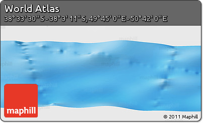 Physical Panoramic Map of the Area around 38° 18' 21" S, 50° 13' 30" E