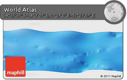 Physical Panoramic Map of the Area around 38° 18' 21" S, 51° 55' 29" E