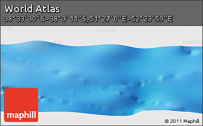Physical Panoramic Map of the Area around 38° 18' 21" S, 51° 55' 29" E