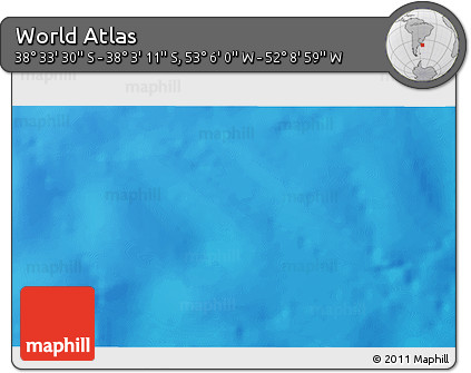 Physical 3D Map of the Area around 38° 18' 21" S, 52° 37' 30" W