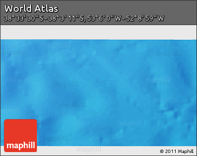 Physical 3D Map of the Area around 38° 18' 21" S, 52° 37' 30" W