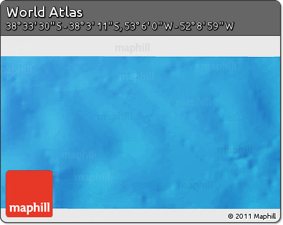 Physical 3D Map of the Area around 38° 18' 21" S, 52° 37' 30" W