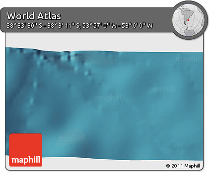 Satellite 3D Map of the Area around 38° 18' 21" S, 53° 28' 30" W