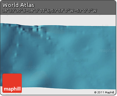 Satellite 3D Map of the Area around 38° 18' 21" S, 53° 28' 30" W