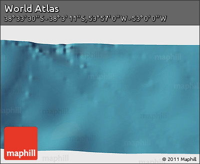 Satellite 3D Map of the Area around 38° 18' 21" S, 53° 28' 30" W