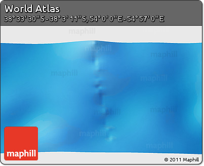 Physical 3D Map of the Area around 38° 18' 21" S, 54° 28' 30" E