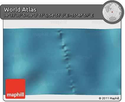 Satellite 3D Map of the Area around 38° 18' 21" S, 55° 19' 30" E