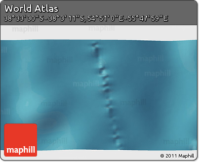 Satellite 3D Map of the Area around 38° 18' 21" S, 55° 19' 30" E