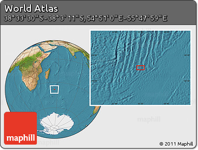 Satellite Location Map of the Area around 38° 18' 21" S, 55° 19' 30" E