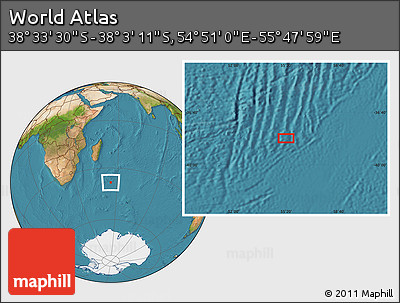 Satellite Location Map of the Area around 38° 18' 21" S, 55° 19' 30" E