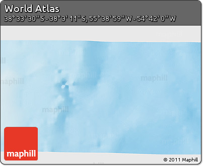 Shaded Relief 3D Map of the Area around 38° 18' 21" S, 55° 10' 29" W