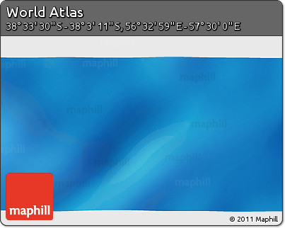 Physical 3D Map of the Area around 38° 18' 21" S, 57° 1' 29" E