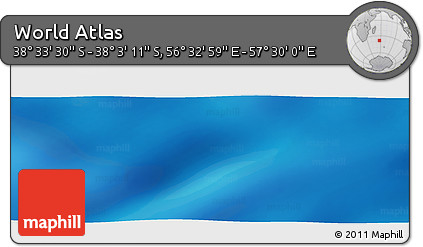 Physical Panoramic Map of the Area around 38° 18' 21" S, 57° 1' 29" E
