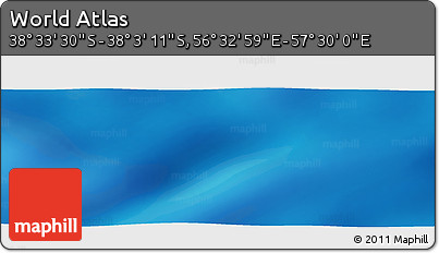 Physical Panoramic Map of the Area around 38° 18' 21" S, 57° 1' 29" E