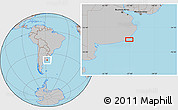 Gray Location Map of Mar del Sur