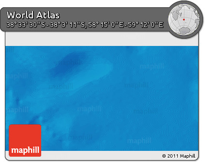 Physical 3D Map of the Area around 38° 18' 21" S, 58° 43' 30" E