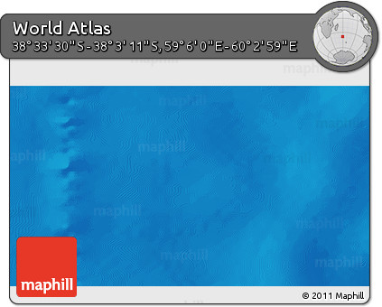 Physical 3D Map of the Area around 38° 18' 21" S, 59° 34' 30" E