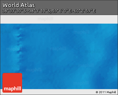 Physical 3D Map of the Area around 38° 18' 21" S, 59° 34' 30" E
