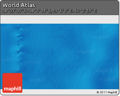 Physical 3D Map of the Area around 38° 18' 21" S, 59° 34' 30" E