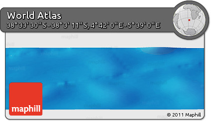Physical Panoramic Map of the Area around 38° 18' 21" S, 5° 10' 30" E