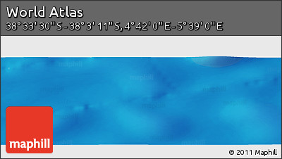 Physical Panoramic Map of the Area around 38° 18' 21" S, 5° 10' 30" E