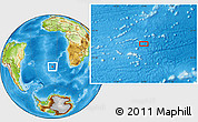 Physical Location Map of the area around 38° 18' 21" S, 5° 1' 30" W
