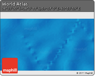 Physical 3D Map of the Area around 38° 18' 21" S, 60° 25' 29" E