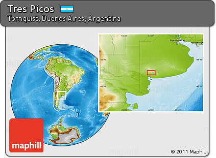 Physical Location Map of Tres Picos