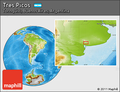 Physical Location Map of Tres Picos