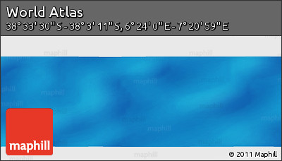 Physical Panoramic Map of the Area around 38° 18' 21" S, 6° 52' 30" E