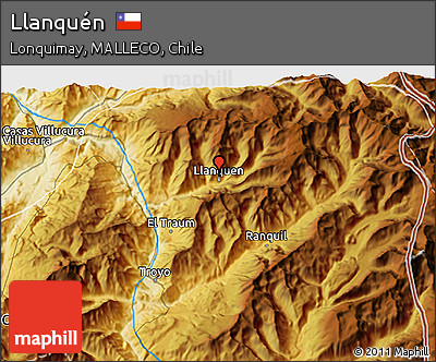 Physical 3D Map of Llanquén