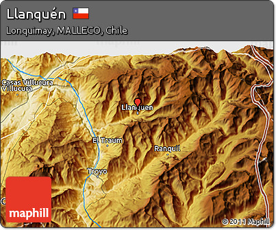 Physical 3D Map of Llanquén