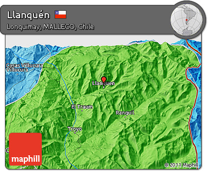 Political 3D Map of Llanquén