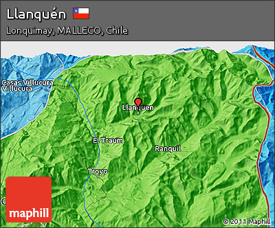 Political 3D Map of Llanquén