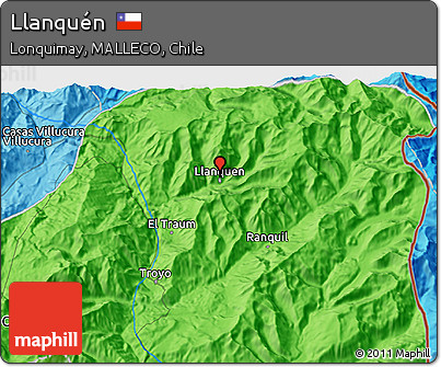 Political 3D Map of Llanquén