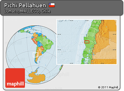 Political Location Map of Pichi Pellahuen
