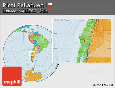 Political Location Map of Pichi Pellahuen