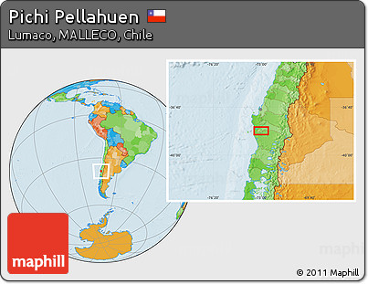 Political Location Map of Pichi Pellahuen