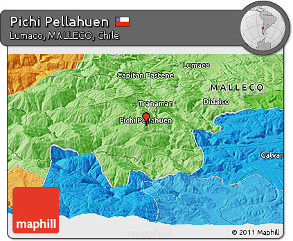 Political Panoramic Map of Pichi Pellahuen