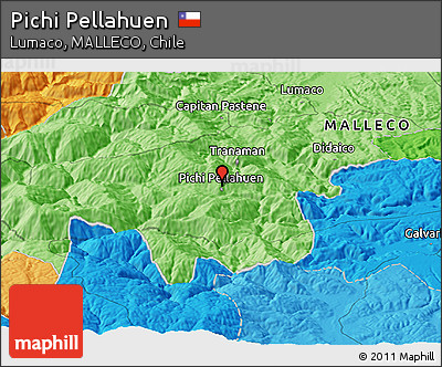 Political Panoramic Map of Pichi Pellahuen