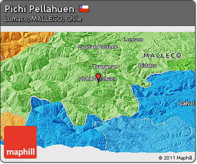 Political Panoramic Map of Pichi Pellahuen
