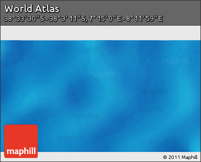 Physical 3D Map of the Area around 38° 18' 21" S, 7° 43' 29" E