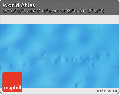 Shaded Relief 3D Map of the Area around 38° 18' 21" S, 80° 49' 29" E